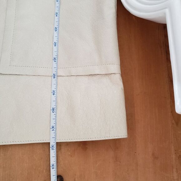 Club Monaco NWT XSmall Bone Tumbled Leather Jacket - Picture 15 of 17